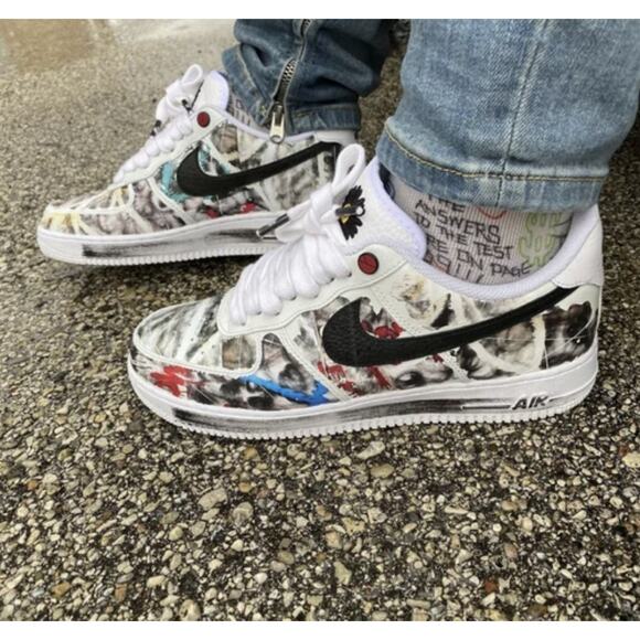 Nike G-Dragon Air Force 1 '07‎ Para-Noise 2.0 Mens Size 13 Paranoise White Korea - Picture 14 of 14